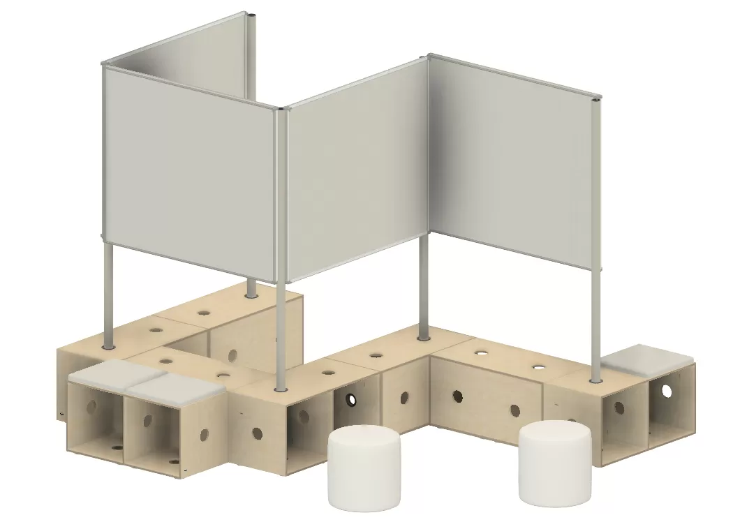 Variante 02 FLÖTOTTO - ACTIVE Säulenrohr für Ausstellungssystem