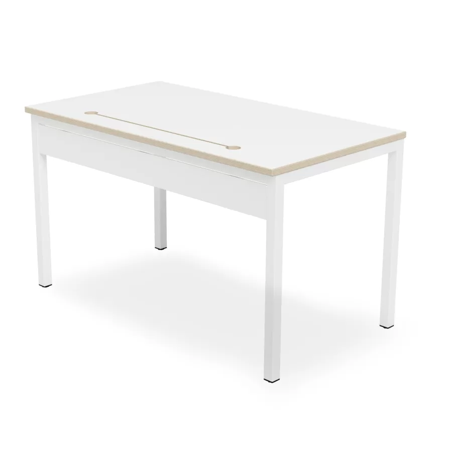 FRAME TABLE Teacher's Desk with Cable Outlet, Cable Tray, and Panel FLÖTOTTO - FRAME TABLE Einzeltisch
